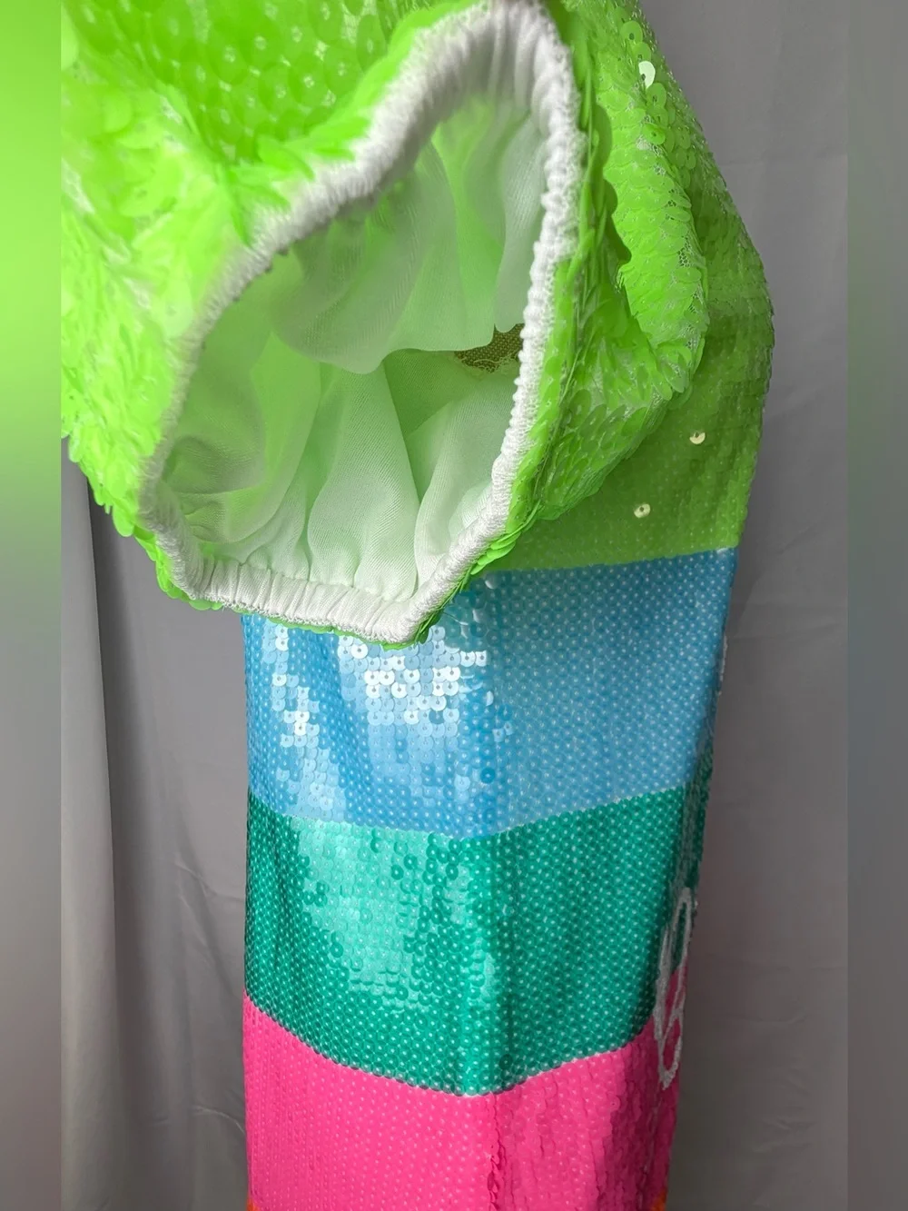 WHY Dress It’s My Birthday Rainbow Sequin Shift Dress Size Small Party Vegas.